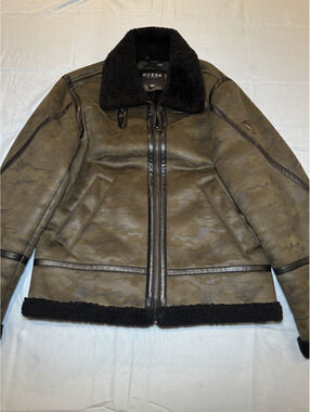 Guess brown faux shearling jacket